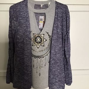 Self E Womens Lace-Up Cardigan Sweater